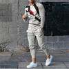 Fashion Men's Clothing Sets 3D Print Men Tracksuit 2 Piece Men Sets Long Sleeve T-Shirts + Sweatpants Set Men's Trousers Clothes