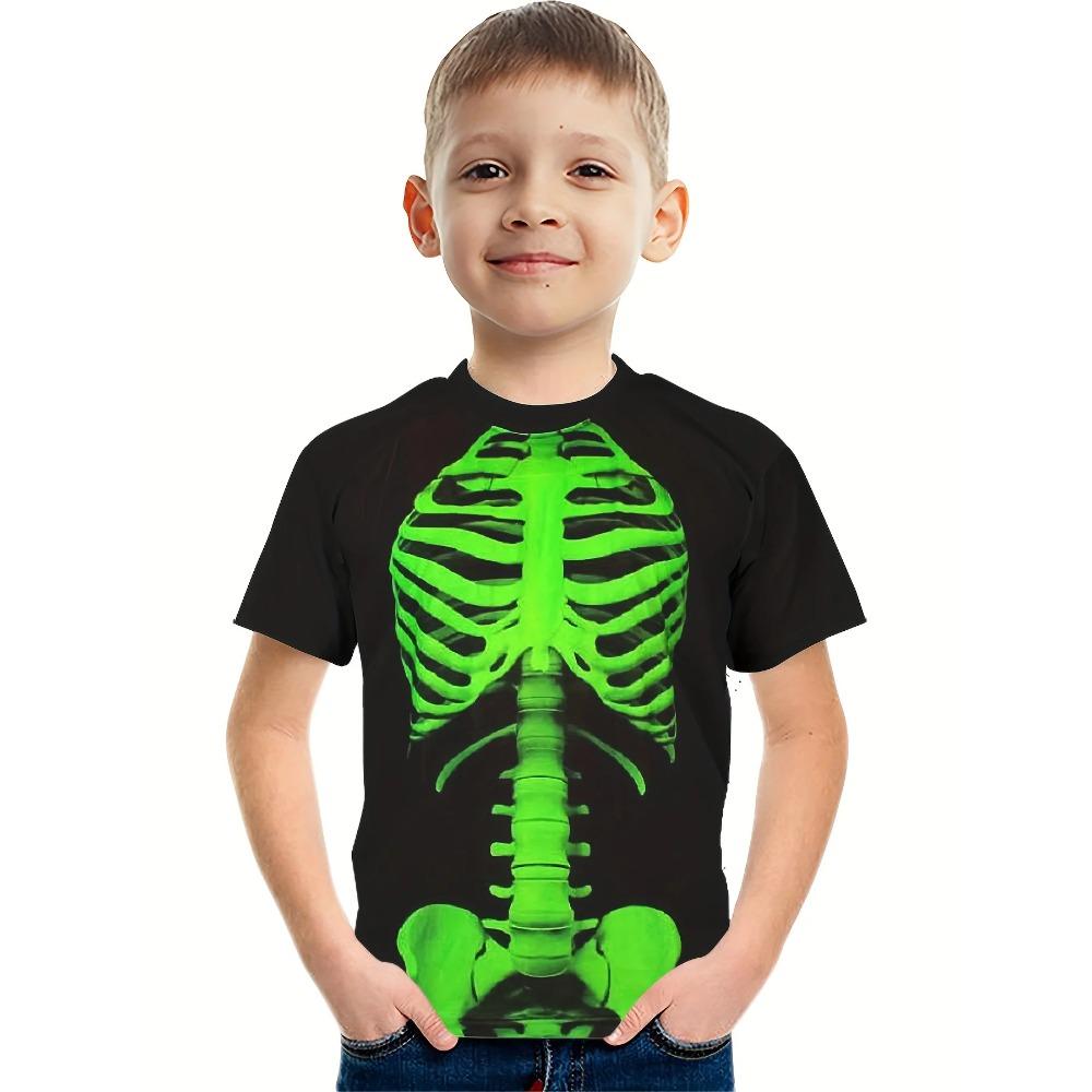Children's Short Sleeve T-Shirts Creative Funny 3D Print Kids Summer Casual Comfortable Soft Breathable Round Neck Boys Girls T-Shirts