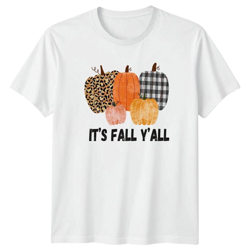 Its Fall Yall Unisexs TShirt Farmhouse Pumpkins Autumn Harvest