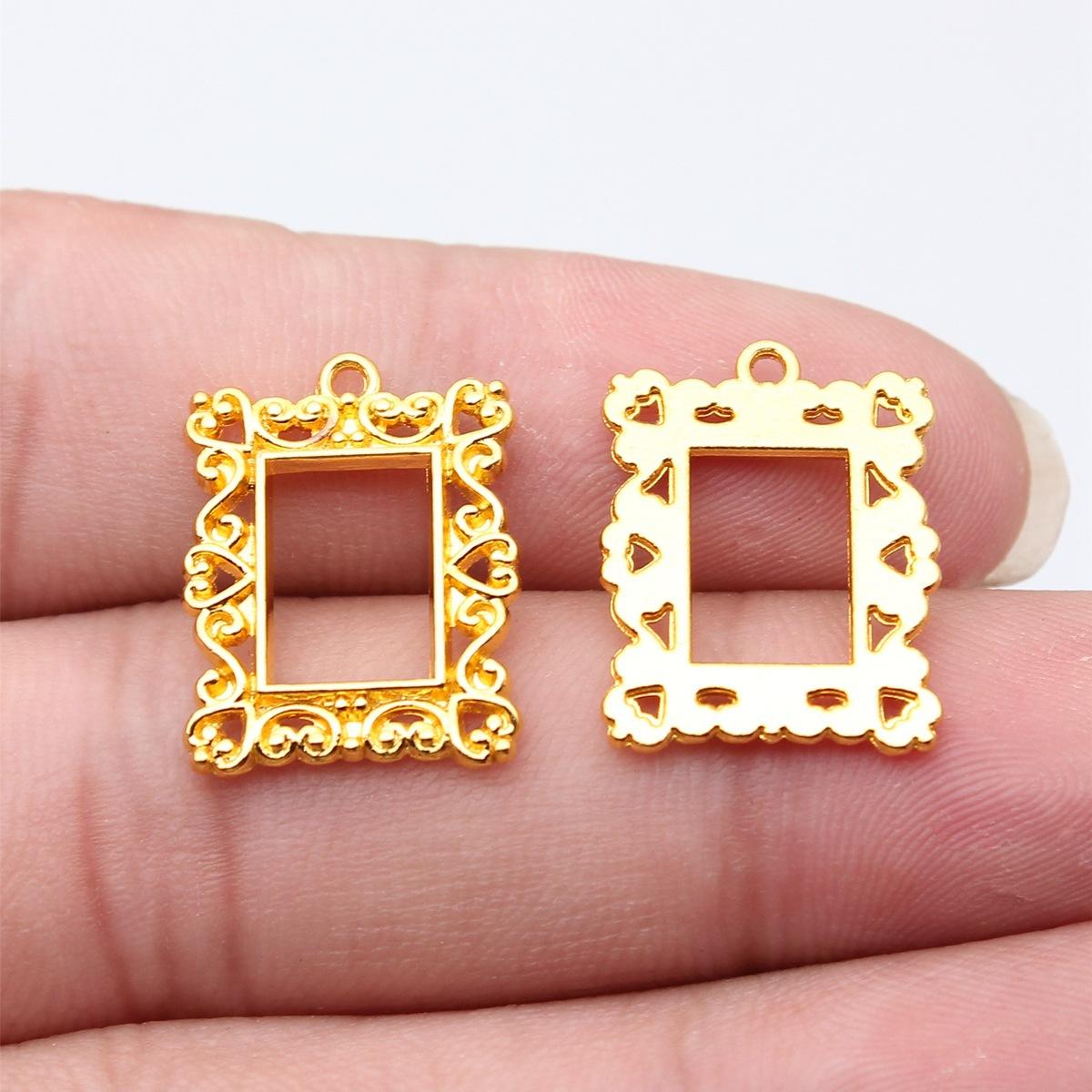 4pcs 20x15mm 6 Colors Retro Rectangle Photo Frame Charms Zinc Alloy DIY Handmade Jewelry Making Accessories