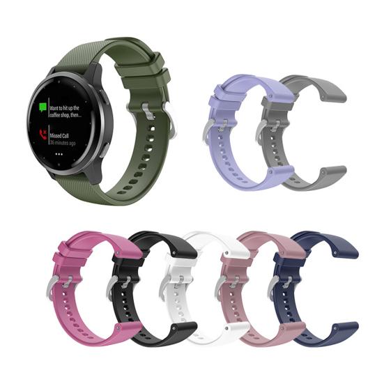 Watch Band 20mm/22mm Plaid Soft Silicone Watchband Wrist Strap Replacement for Garmin Venu SQ/Venu/Vivoactive 3 4/Forerunner 245