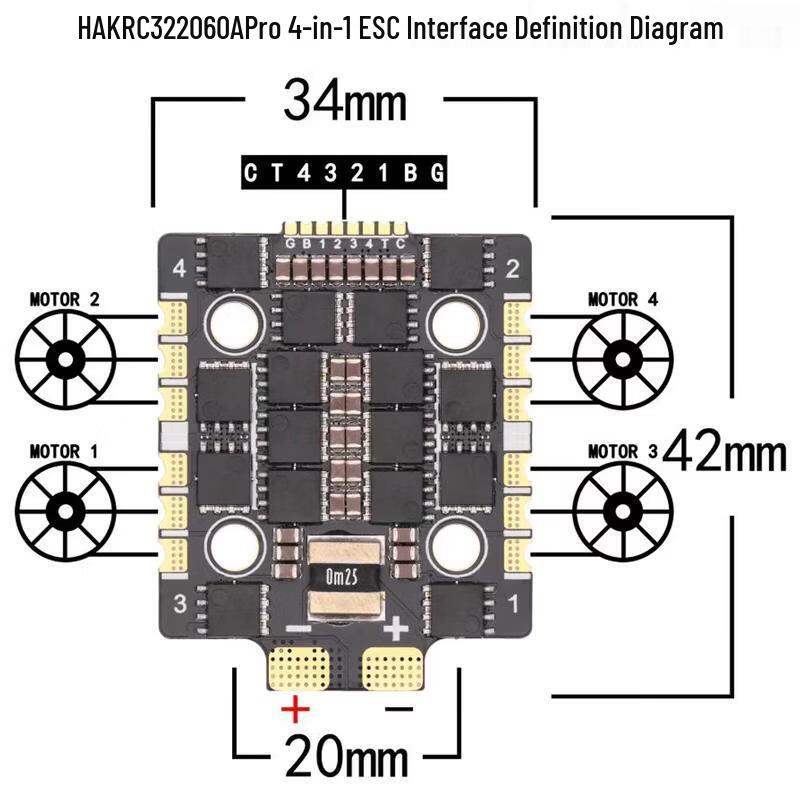 HAKRC 3220 65A 8S 4-in-1 Brushless ESC