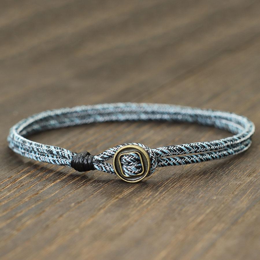 Minimalist Mens String Bracelet Double Layer Easy Hook Viking Braslet 2mm Paracord Braclet Leisure Pulseira Nautical Wrap Joias