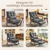 Modern Rocking Chair with Footrest, with Side Pockets, with Lumbar Cushion and Adjustable Backrest for Living, Bed and Childrens Room.(grey corduroy)