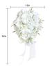 1Pc Bridal Bouquets for Bride Cascading Wedding Bouquets Artificial Flowers Bridal Bouquet for Bride for Wedding Ceremony and Anniversary