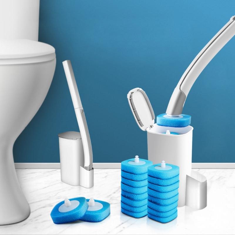 Long Handle Toilet Cleaning Brush Toilet Bowl Cleaner Wand Disposable Toilet Cleaning System Starter Kit Easy To Use