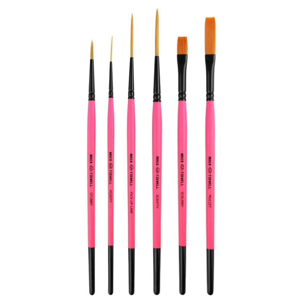 Pro Honpo Lettering Brush P35640 Mack Tidwell Brushes Broken Pinkies Set 6-Piece