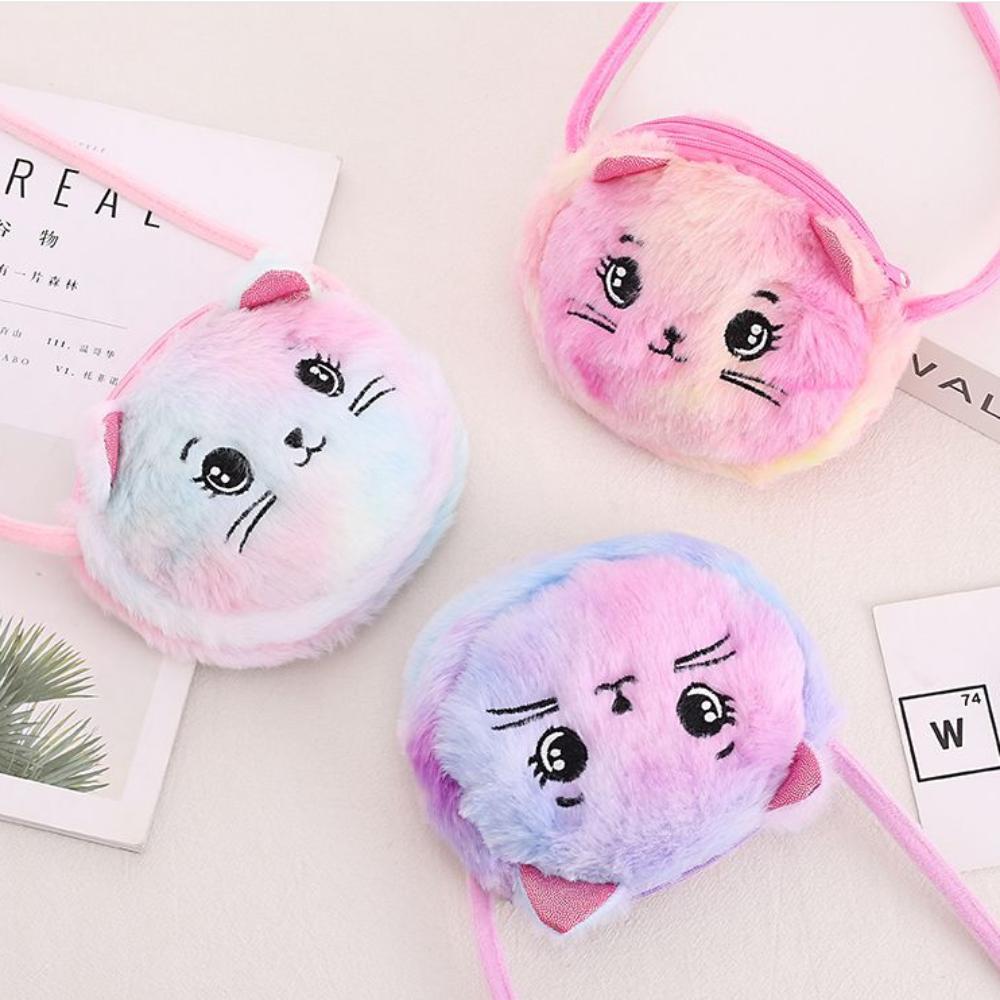 

Плюшевая сумка Kawaii на одно плечо, плюшевая сумка с маленьким котенком, детская сумка для сообщений, подарки для детей розы красного