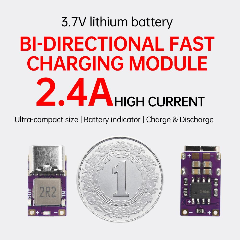 Mini Dc 5v 2.4a Charge/discharge Module 18650 Li-ion Battery Power Supply Module Type C Boost Buck Converter Power Board