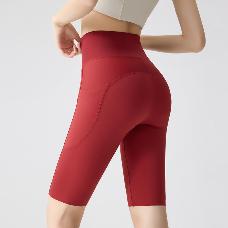 Women's High Waist Biker Shorts With Pockets Quick Dry 5 Inch Shark Workout Yoga Cycling Shorts