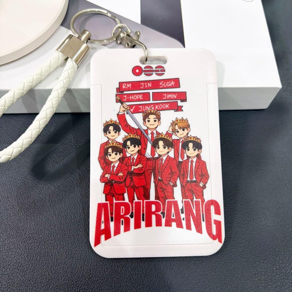 BTS Arirang Weltreise Kartenhalter mit geflochtenem Lanyard, Bangtan Boys Kpop Ausweisetui, ARMY Fans Sammlerstück