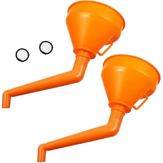 VICASKY Automotive Funnels Right Angle Funnel No- Spill Multi- Function Plastic Long Neck Oil Funnel Extension Car Funnel General Motorcycle Filling