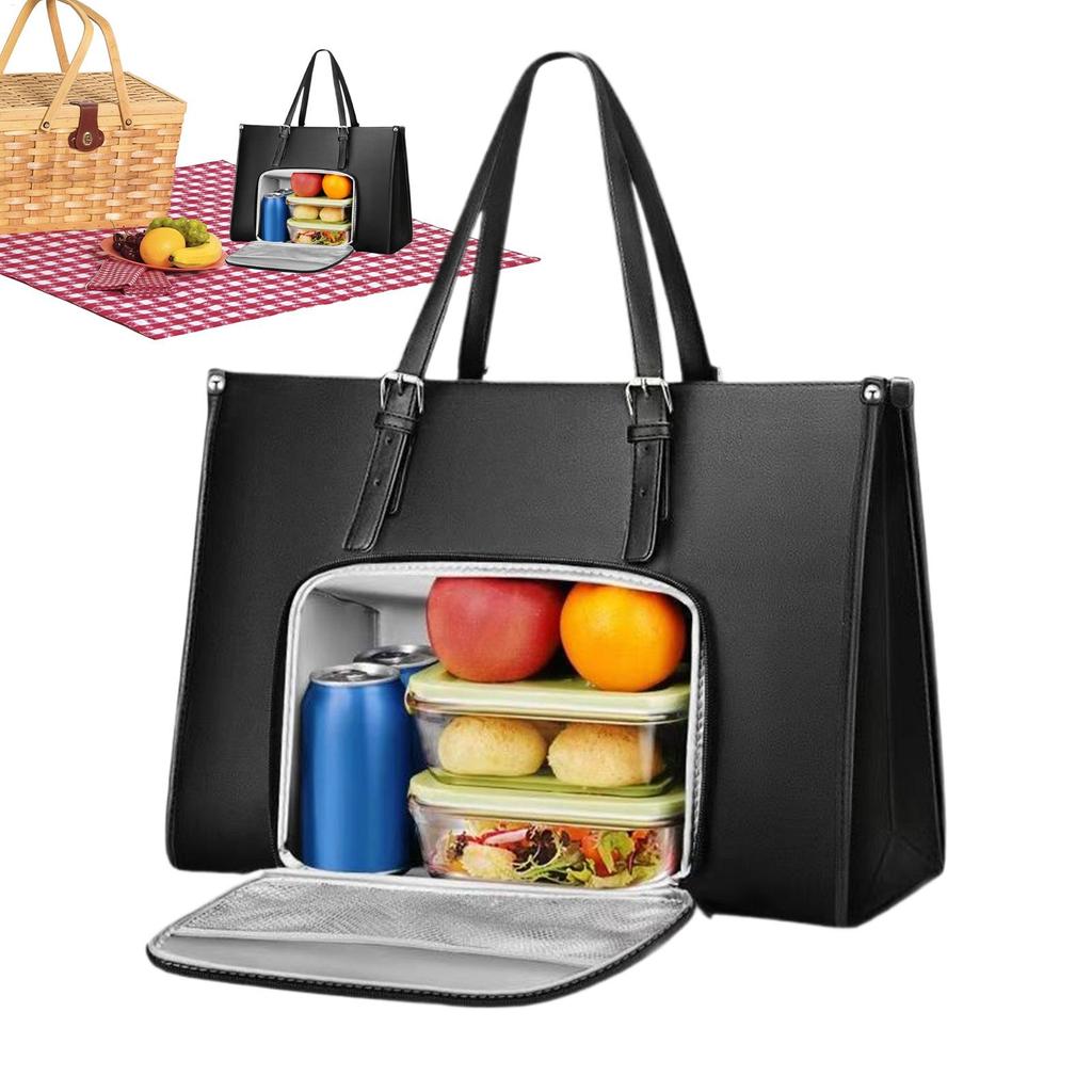 Laptop-Tasche mit isoliertem Lunch-Fach, modern für Arbeit, Schule, Computerhalter mit Behälter für Snacks, Obst, Getränke