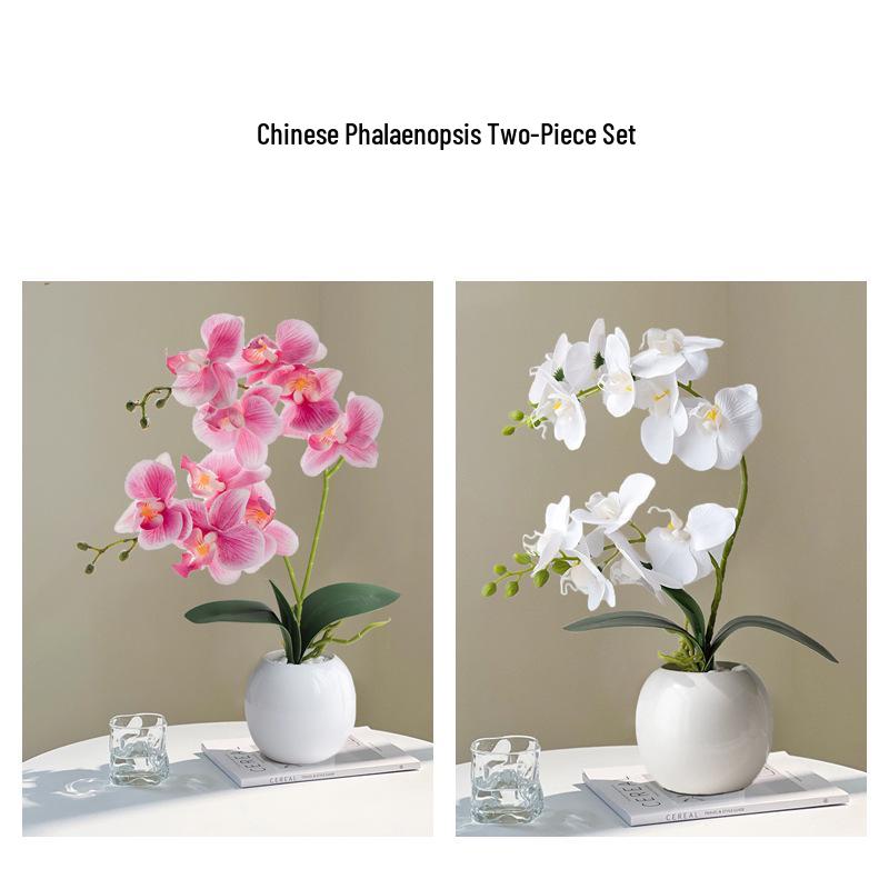 Sztuczna Phalaenopsis Sztuka Florystyczna Roślina w Doniczce: Dekoracyjna Plastikowa Kwiat do Salonu lub Stołu Jadalnego