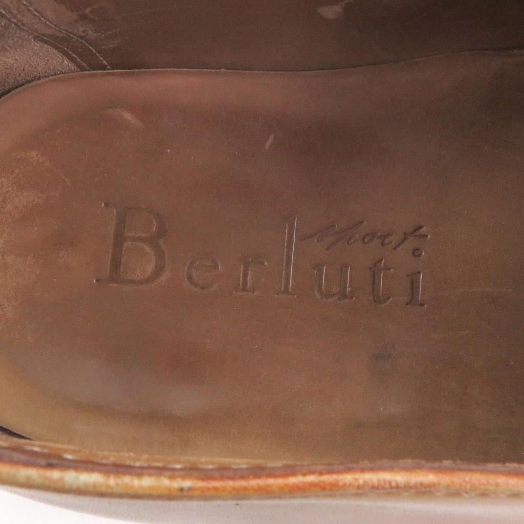 Great Berluti Dress Shoes Ultima Olga Period Patina Square Toe Light Brown Used