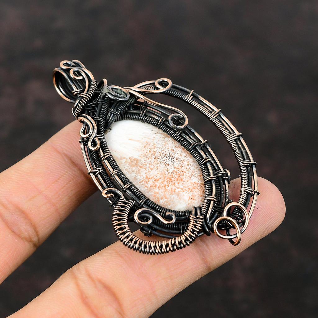 Scolecite Pendant Copper Wire Wrapped Pendant Dainty Pendant Scolecite Jewelry Handmade Amazing Pendant Gemstone Copper Jewelry Gift For Mom
