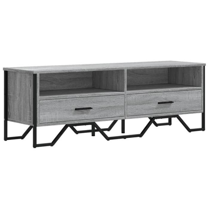 VidaXL TV Cabinet Sonoma Grey 122x34x41 Cm Engineered Wood, TV Stand, TV Buffet, Media Unit, TV Bench, Hi-fi Cabinet, 848582