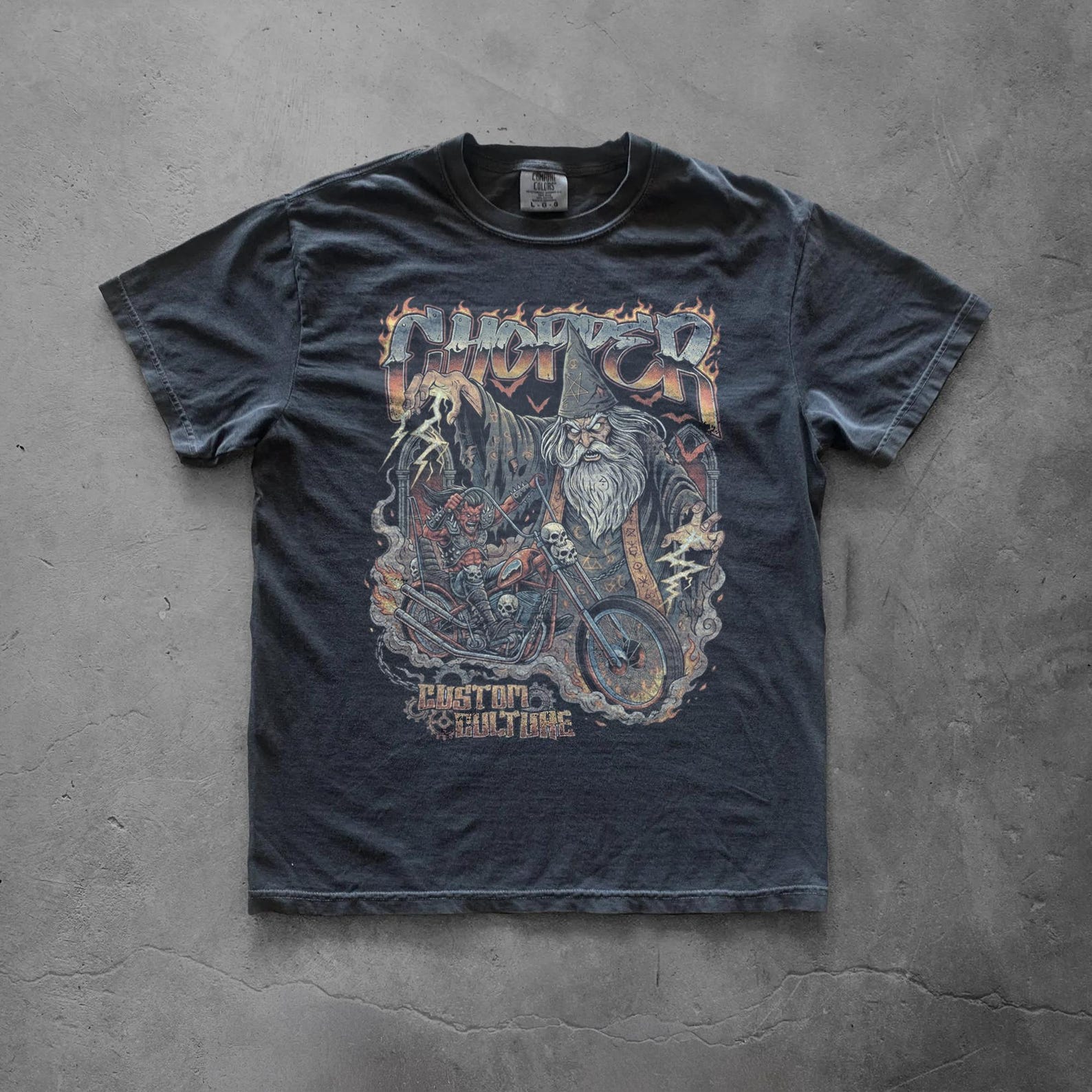 Chopper Custom Culture Shirt Vintage Biker Graphic Tee Retro Motorcycle 4XL