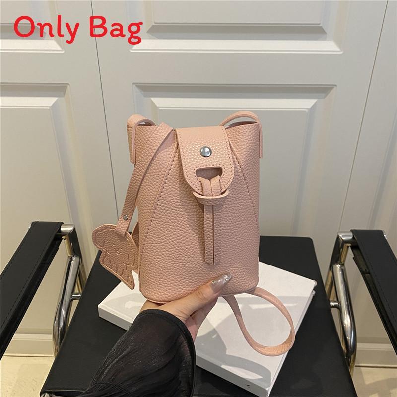 

Small Pu Bucket Bag With Magnetic Closure For Daily Casual Use рожевий