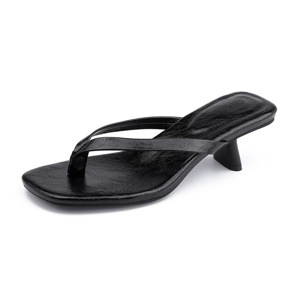 Summer New High-heeled Sandals Women's High-end Flip-flops Toe Slippers Women's Shoes with Heels To Go Out
