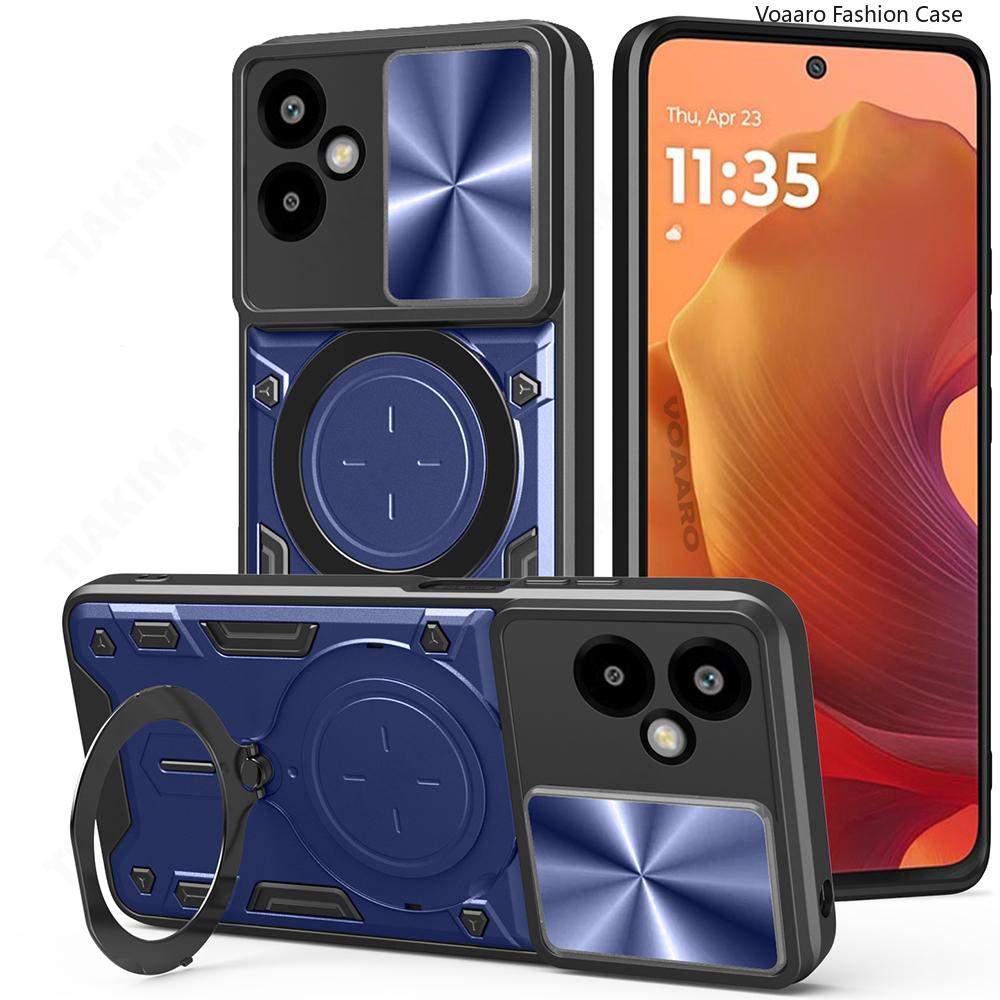 Slide Lens Armor Funda for Samsung Galaxy F06 5G Case for Samsung Galaxy M06 5G A06 4G A05 Case Magnetic Ring Stand Holder Cover