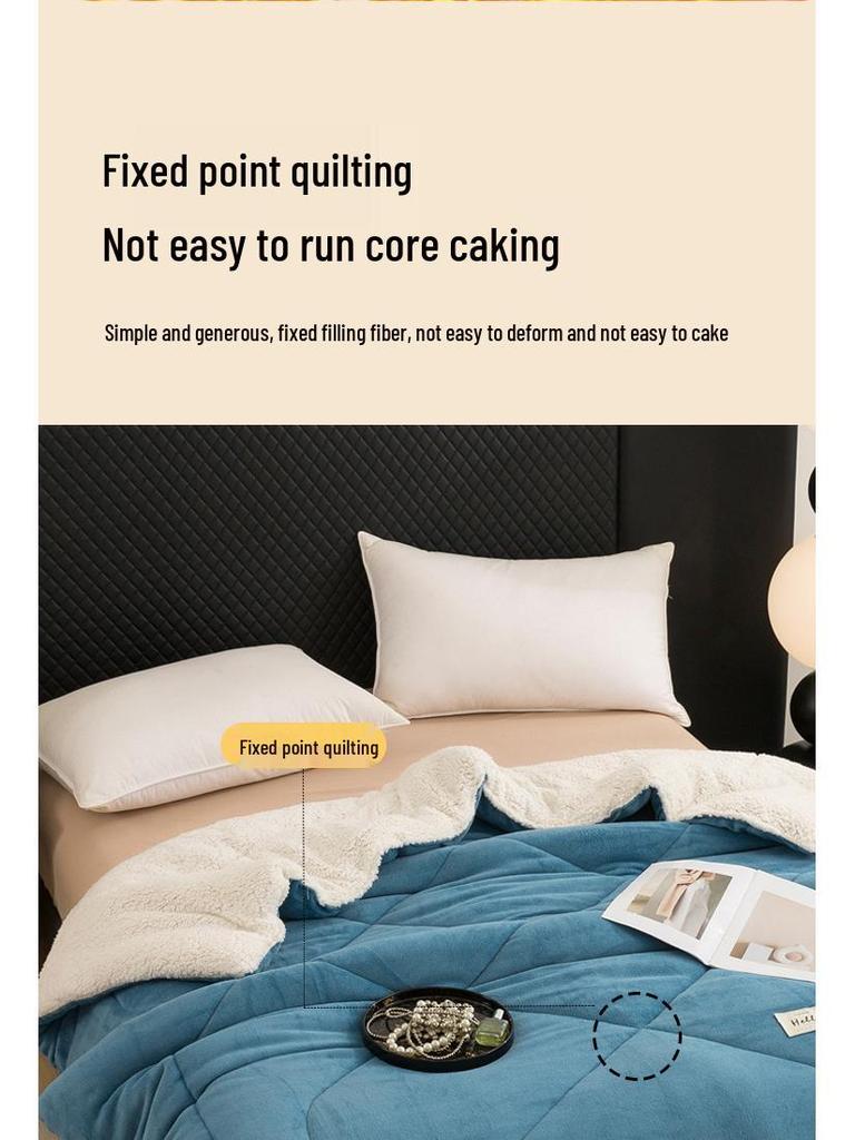 Solid Color Double-Sided Lambswool Velvet Quilt for Autumn/Winter