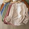 Women's Long Sleeve Double-layer Cotton Stripe Shirt - Soft, Skin-friendly, Breathable, High Quality Loose Fit
