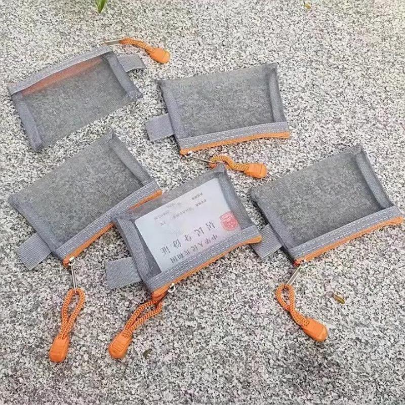 Portable Mini Card Storage Bag, Bank Card and ID Card, Nylon Mesh Transparent Zipper Bag, Loose Change Storage Bag