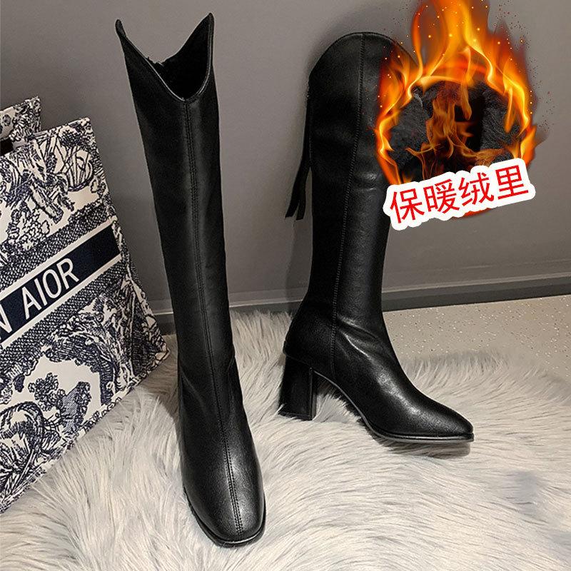 White Boots High Boots Women's New Shoes Women's Small High Heels Autumn and Winter Boots Long Boots Women
