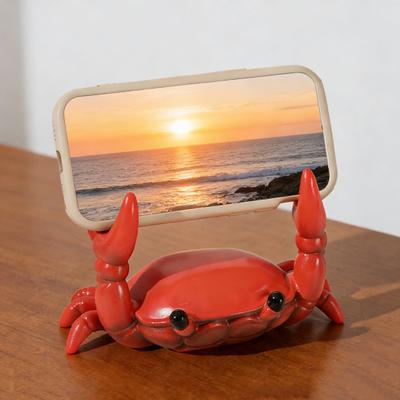 Support de Téléphone Portable Design Pince de Crabe 3D Support de Téléphone Décoratif pour Bureau Support Stable pour Vue Horizontale et Verticale