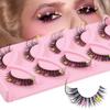 5 Pairs Of Fox Transparent Stem False Eyelashes With Cute Colored Flower Sequined Eyelashes