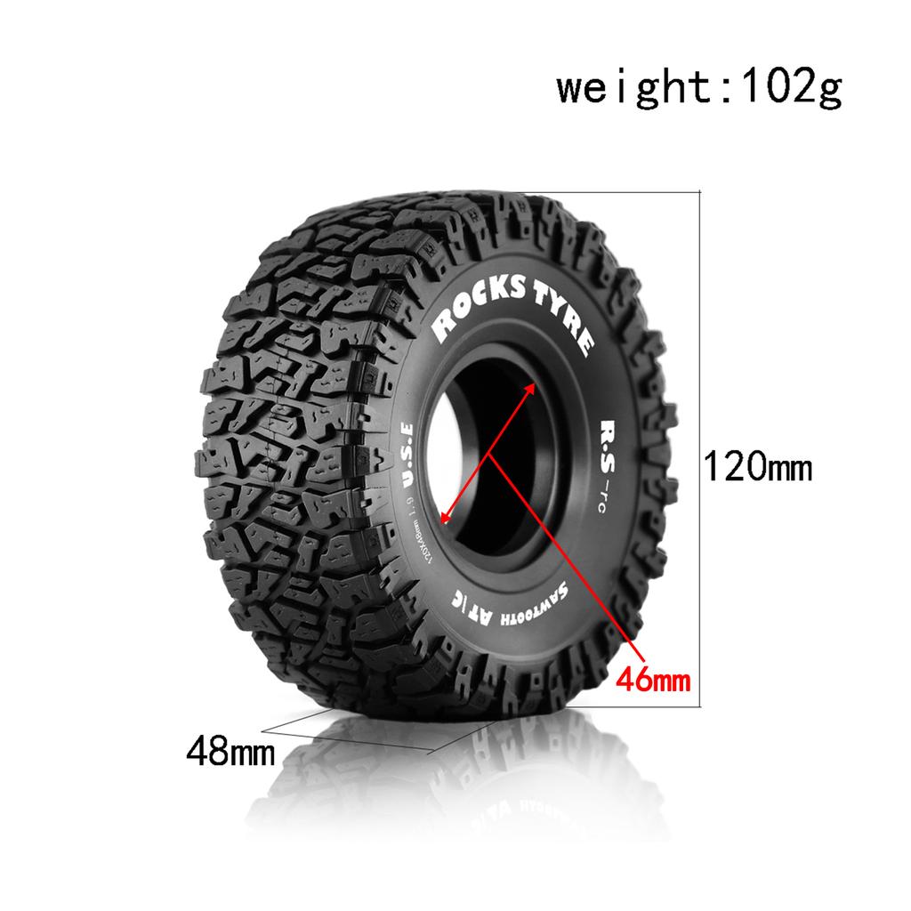 Dálkové ovládání pásové gumové pneumatiky pro auto 1,9 palce 120 * 48 mm 4ks Náhrada za Trax4 Axial Scx10