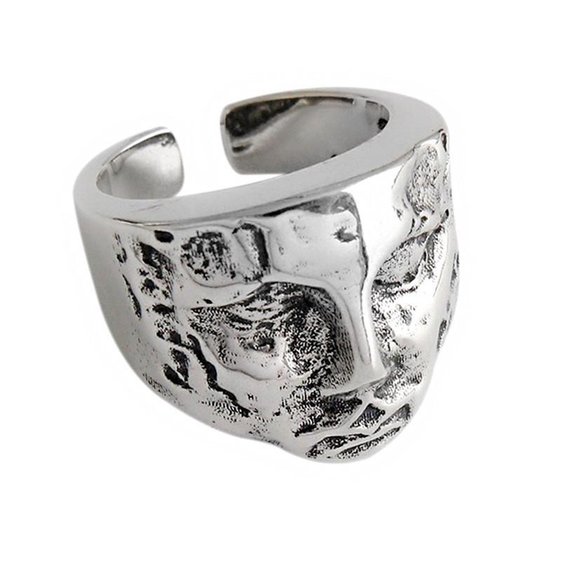 Geometric Portrait Ring Women's Fashion Concave and Convex Face Ring Retro Open Ring