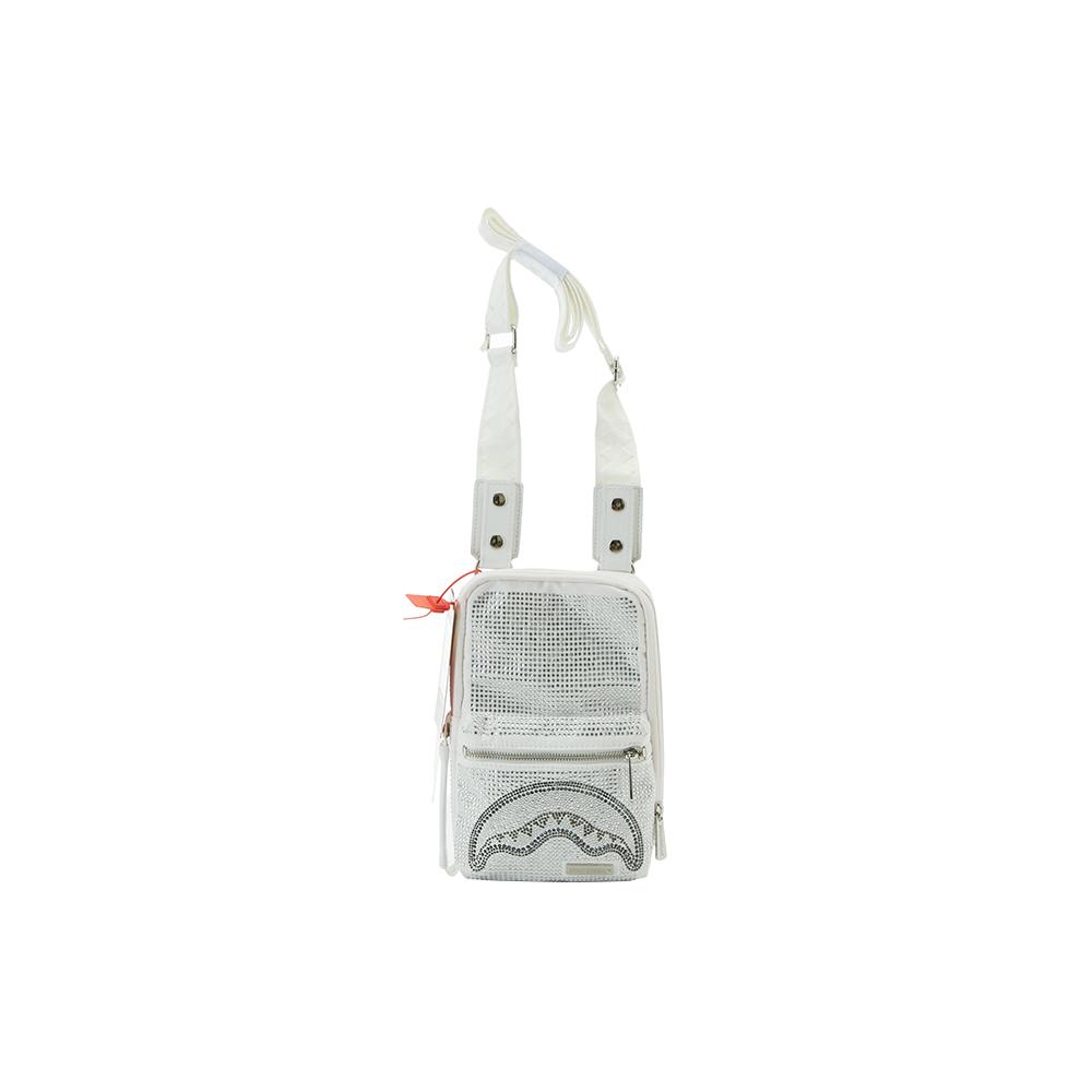 New SPRAYGROUND PU Shoulder Bag Small Unisex Raw White W0825403
