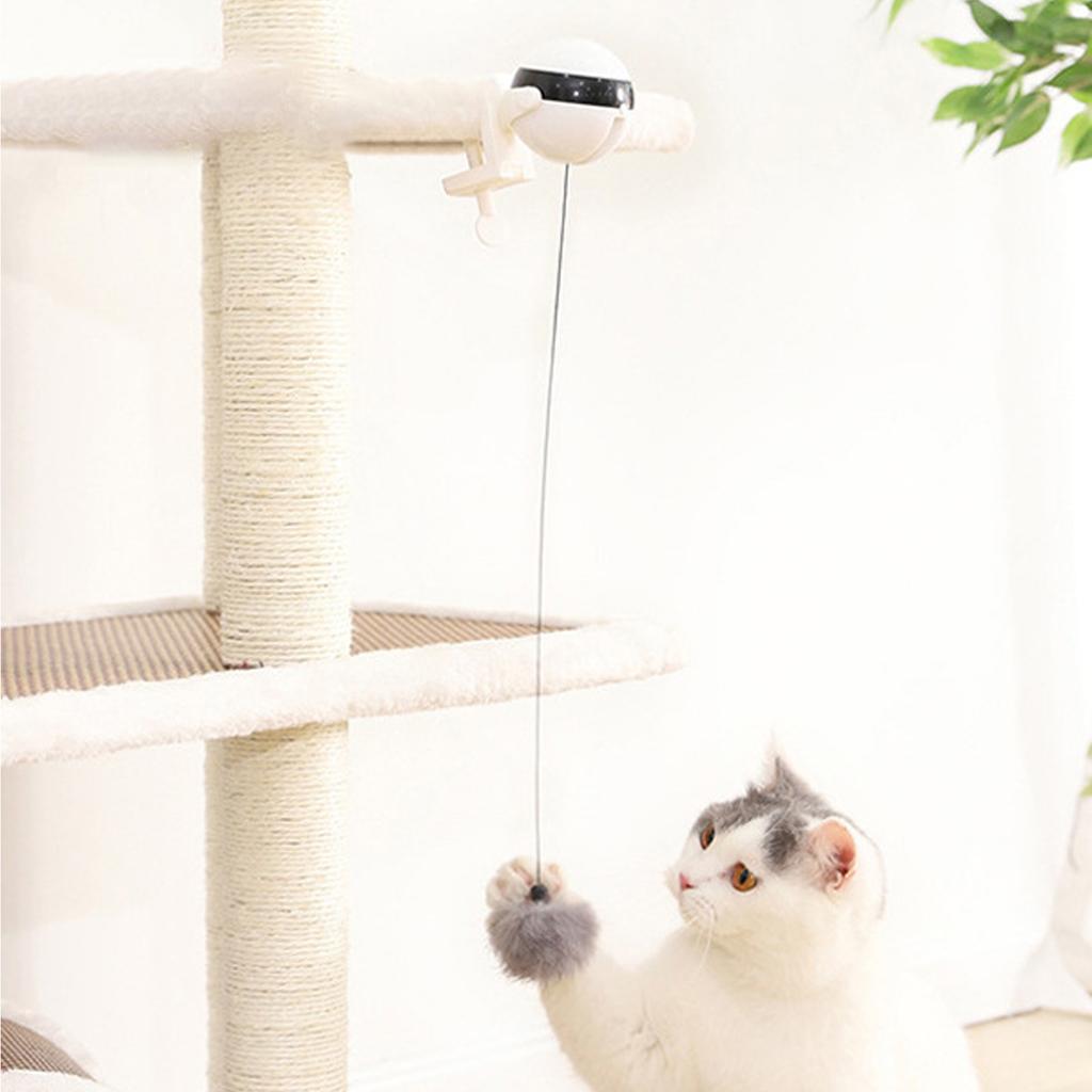 Cat Automatic Lifting Ball Interactive Adjustable Base Cat Retractable Rope Lifting Ball Toy for Hom