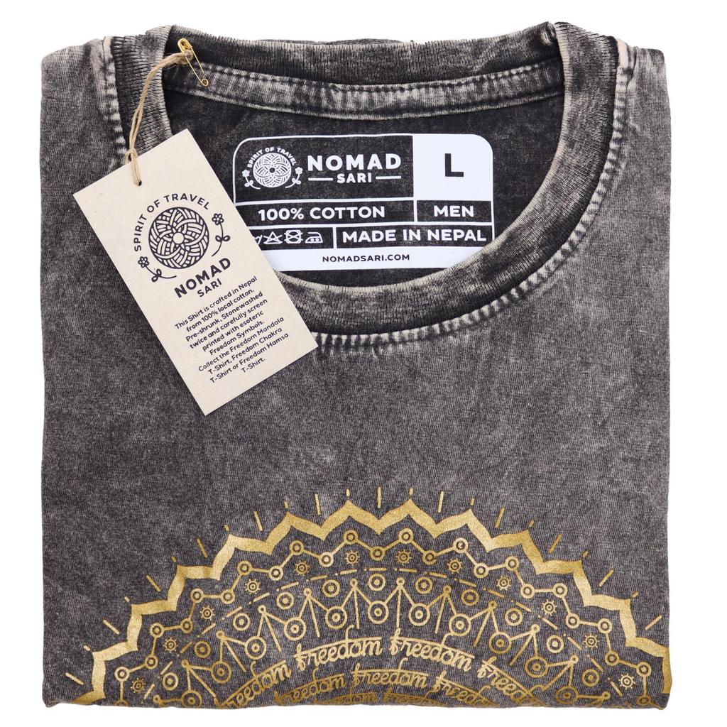 T-Shirt Stonewashed Mandala Dark Grey Large