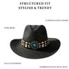 Handgewebter Stroh-Sonnenhut Großer Rand Cowgirl-Hut Klassischer Western-Cowboyhut für Männer, Frauen