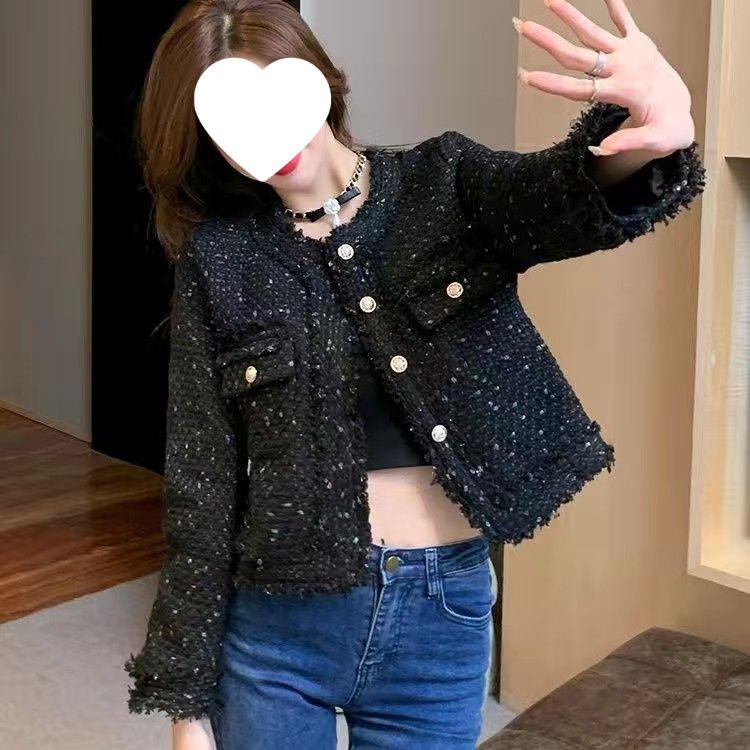 Manteau Court en Tweed Chic Socialite 2025: Veste d'automne/hiver pour femme, style coréen polyvalent