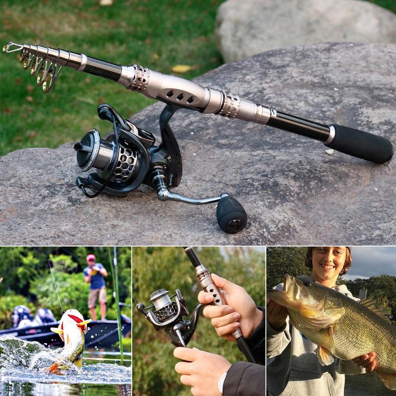 Telescopic Fishing Rods And Reel Combos, 2PCS 5.9ft Carbon Fiber - View #3