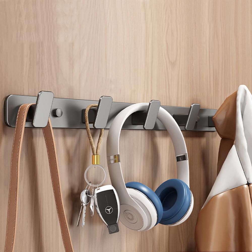 Coat Hook Wall Rack Hanger - Black Coat Rack with 5 Hooks Wall Hooks for Hanging Hat Key Bag Towel Wall Mount Coat Rack