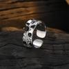 Black White Checkerboard Ring Women Jewelry Personality Oil Drop Black Ring 925 Silver Lady Trendy Finger Accessories Open Size