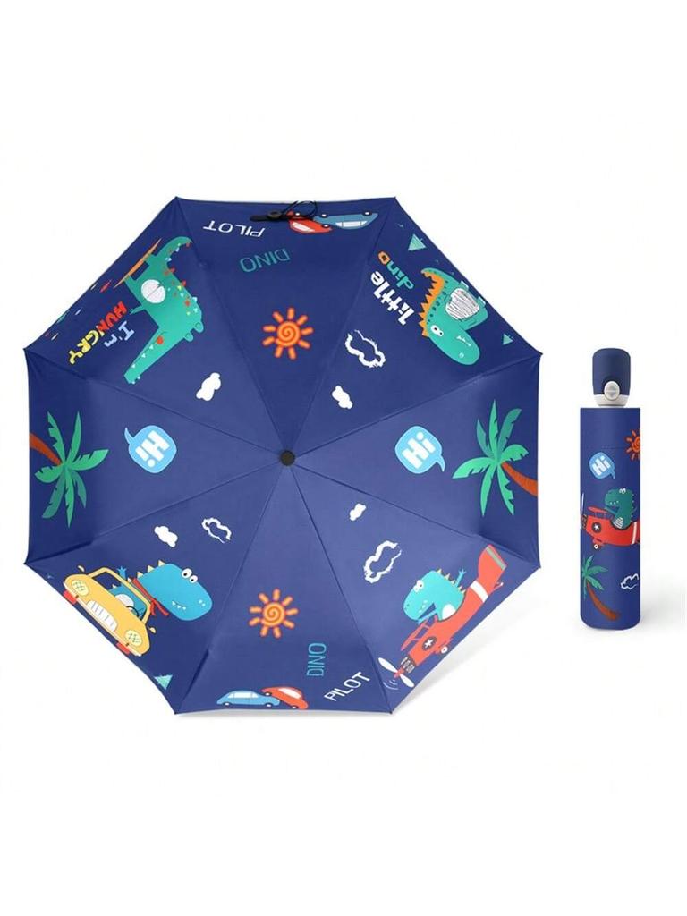 Unicorn Kids Umbrella Auto, Portable Folding Durable Built-in Sun Protection, Auto Open/Close Lightweight for Boys & Girls