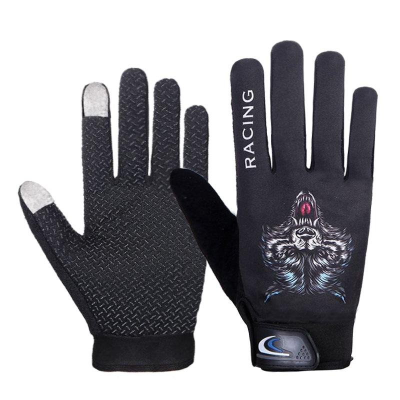 

Велосипедные спортивные перчатки нескользящие, дышащие и противоударные полнопалые с длинными пальцами one size fits all чёрный