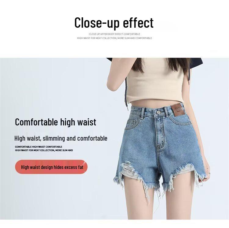 2025 Japanese Style Retro Denim Shorts for Women - Versatile Summer Fashion Trend
