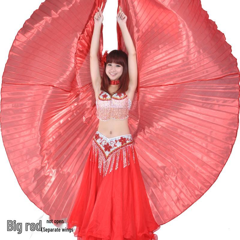 

Крылья для танца живота 360° золотые для стиля и выступления Non-Split Wings Only ярко-красный