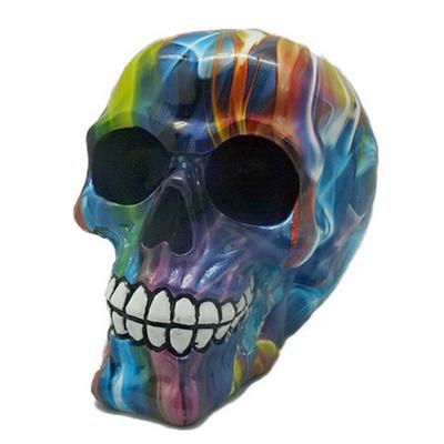 [A2408] - Figurka z żywicy 'Czaszka' wielokolorowa - 150x120x105 mm