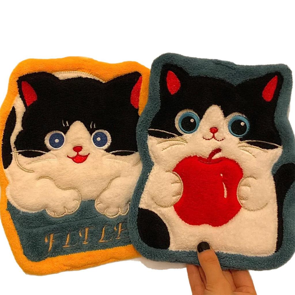 Cat-Themed Odorless Coral Fleece Hand Towel for Kitchen/Bathroom