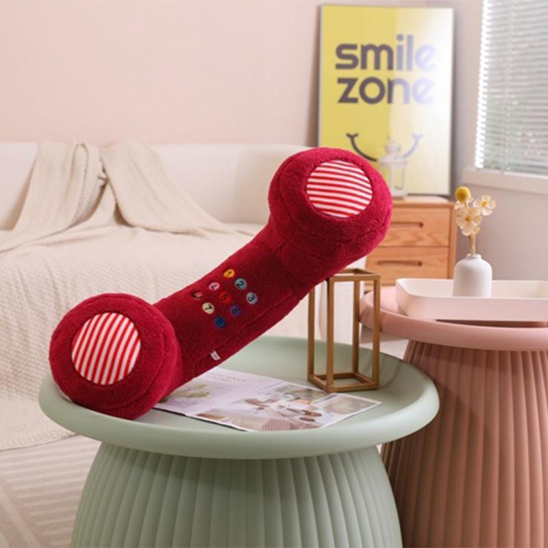 Plush Phone Throw Pillow Funny Telephone Doll Toy Sleep Pillow Christmas Decors for Bedroom Sofa Birthday Gift for Kid