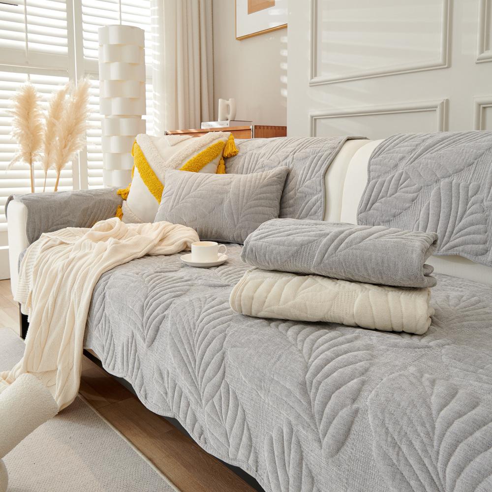 Chenille Plantain Ins Retro Living Room Sofa Cushion Sofa Cover Four Seasons Universal Sofa Towel Cover Cloth Cushion