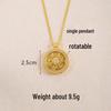 Ancient Gold Sand Eight-Treasure Compass Blessing Necklace - Chinese Retro Copper Alloy Jewelry